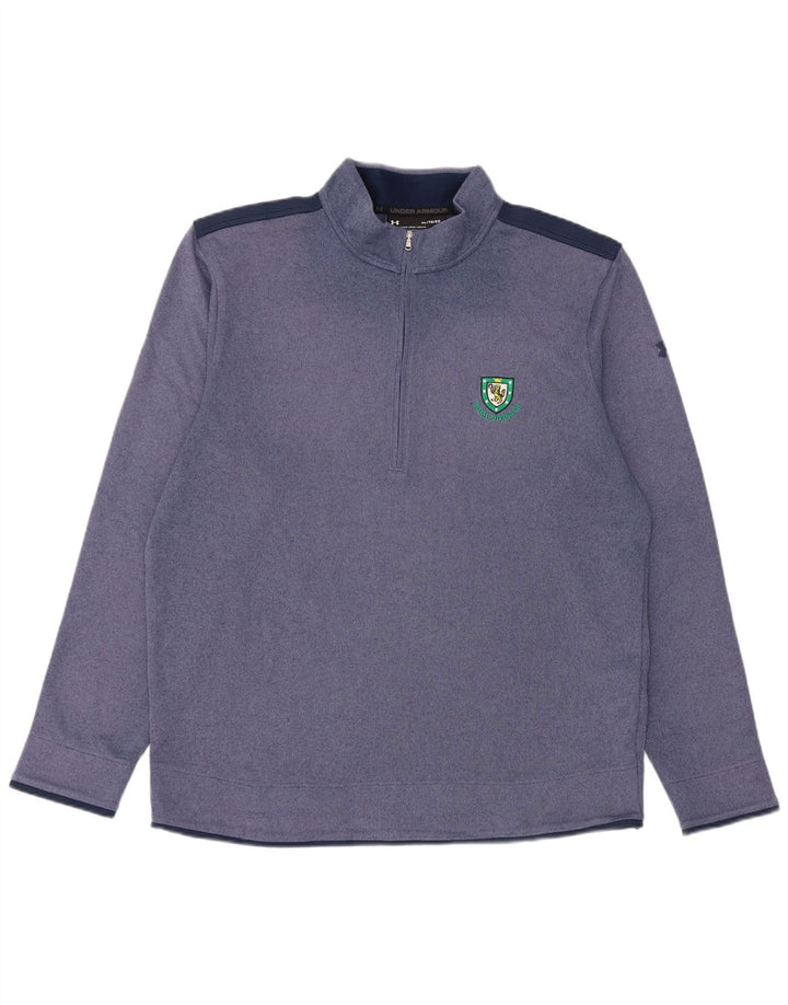 Under Armour Mens Zip Neck Pullover Treino Top XL Azul Marinho Poliéster