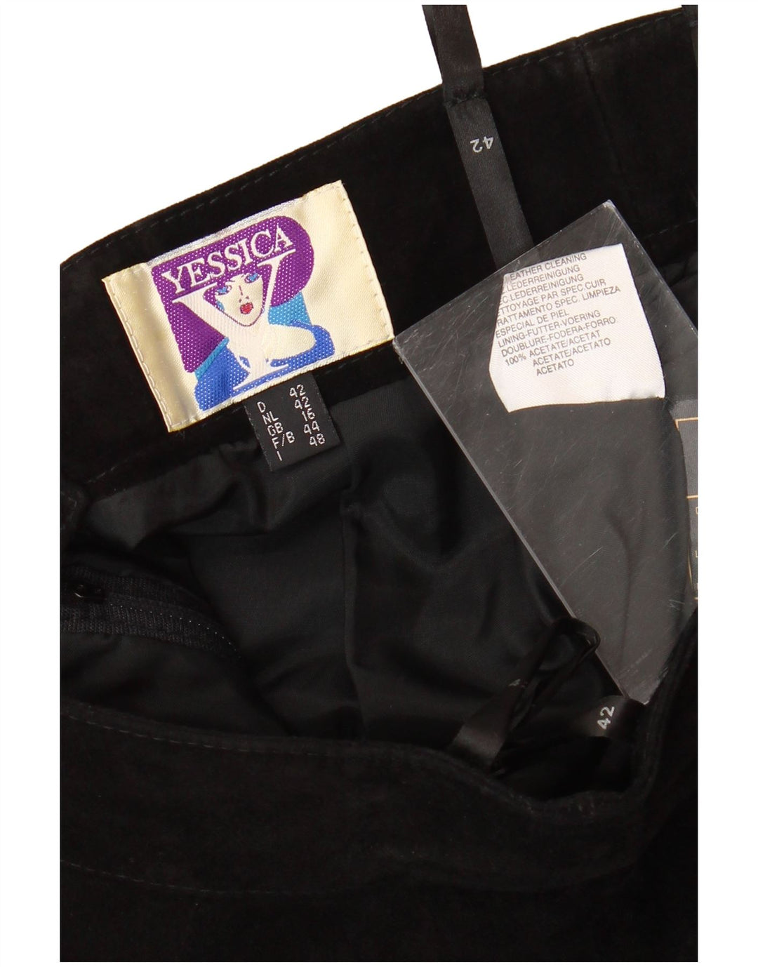 Saia lápis feminina YESSICA Reino Unido 16 grande W30 acetato preto
