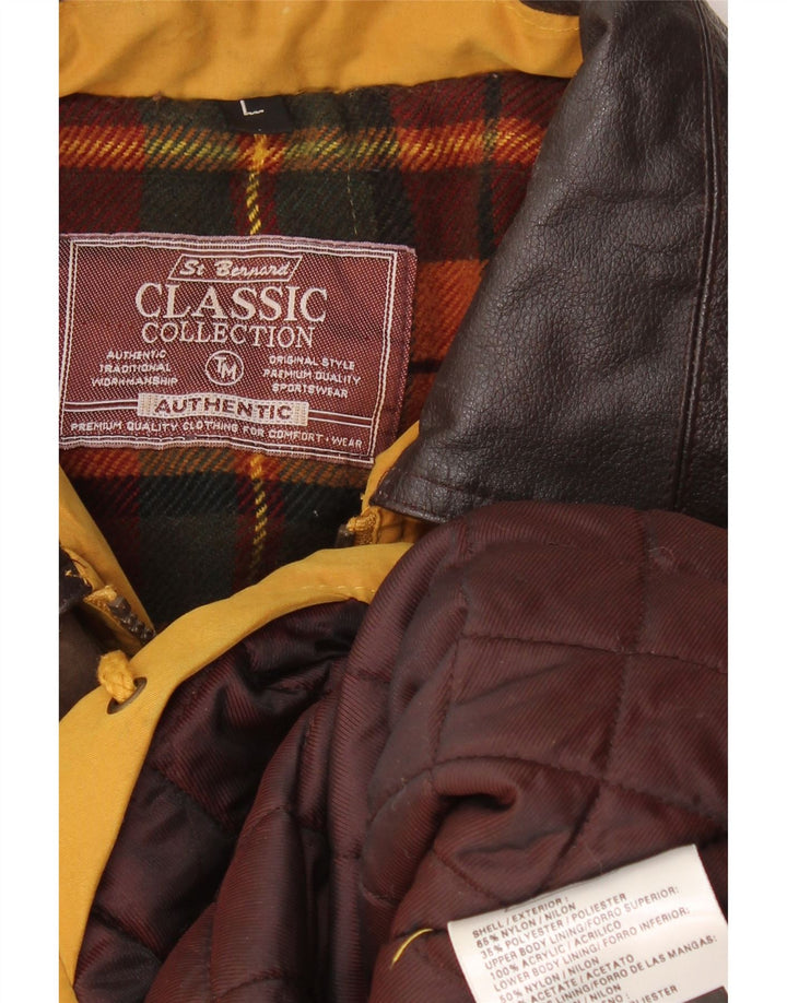 Jaqueta corta-vento masculina St. Bernard UK 40 grande nylon amarelo