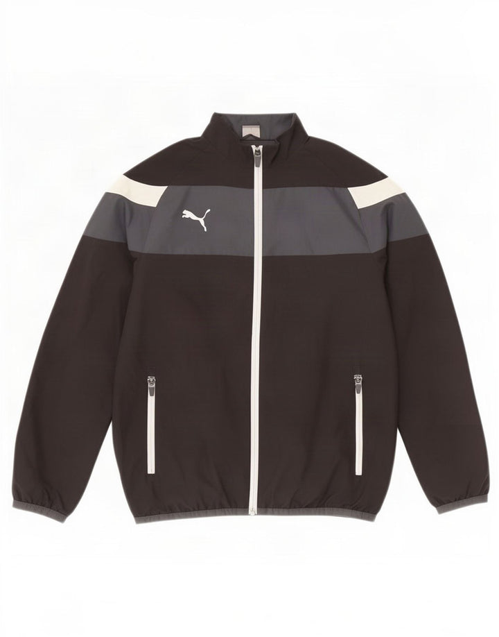 Jaqueta Puma Meninos Treino Top 11-12 Anos Preto Colorblock Poliéster