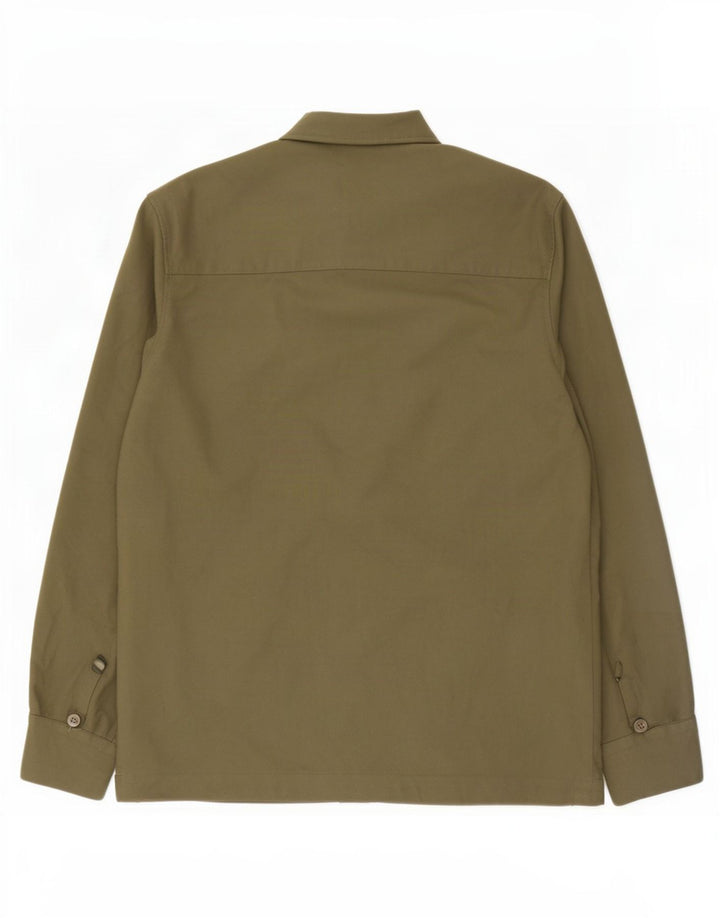 Camisa masculina Ted Baker tamanho 3 poliéster cáqui médio