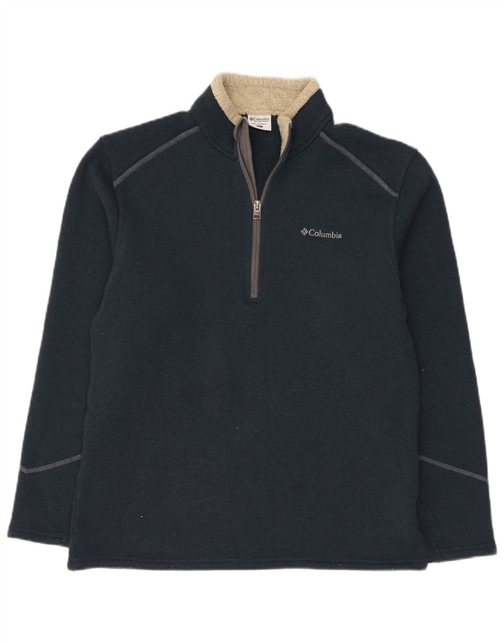 Suéter masculino Columbia com zíper e gola alta poliéster azul marinho médio