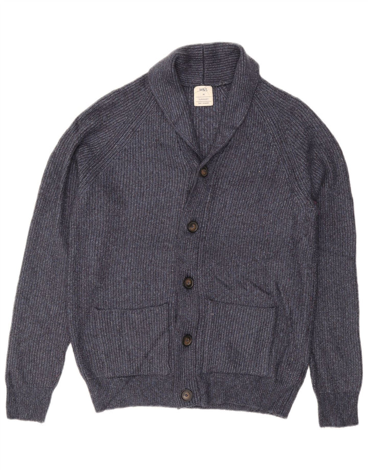 Suéter cardigã masculino Marks & Spencer médio azul marinho poliamida