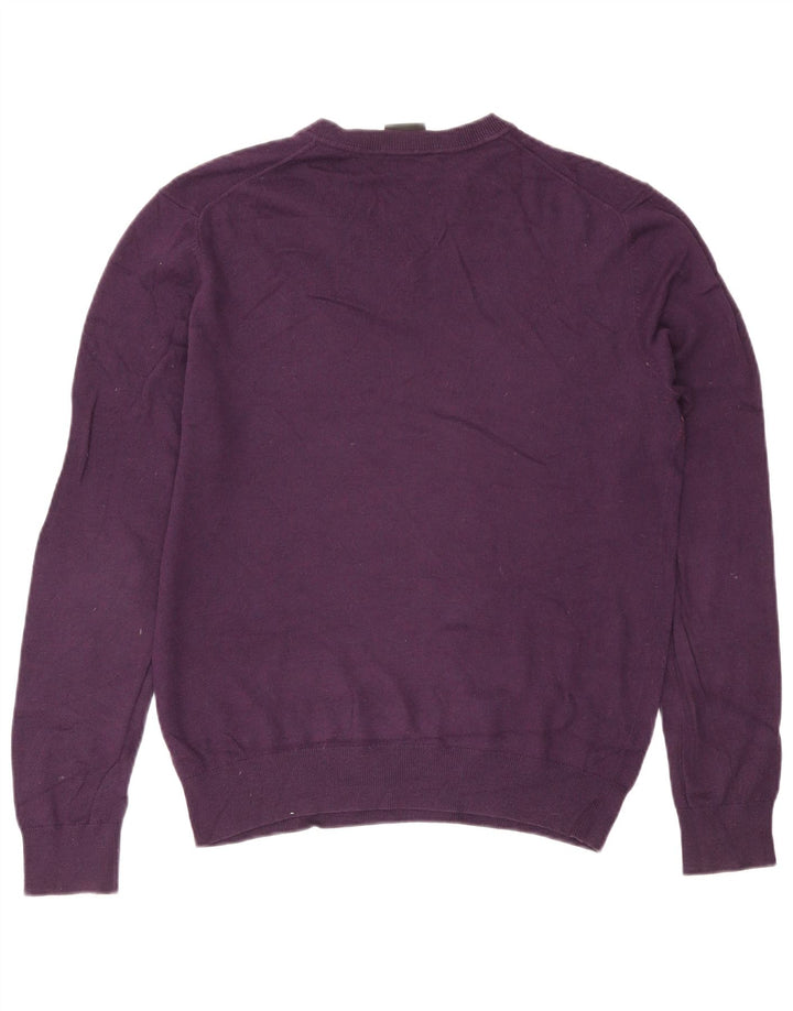 Suéter masculino Paul Smith com decote em V de algodão roxo médio