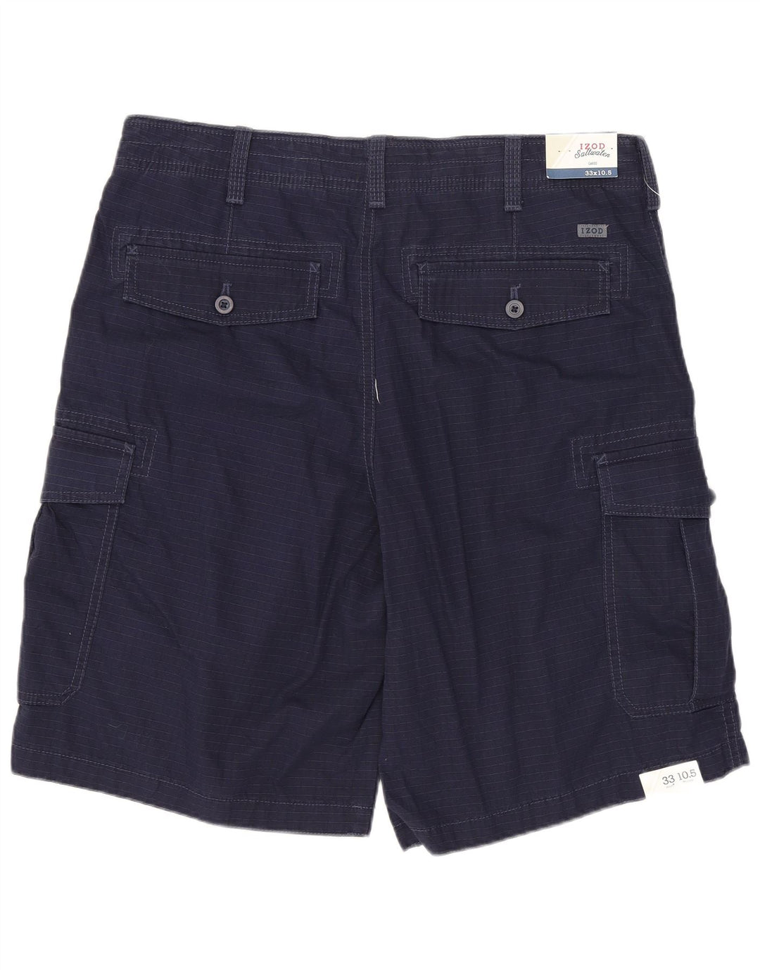 IZOD Mens Salt Water Cargo Shorts W33 Médio Algodão Azul Marinho