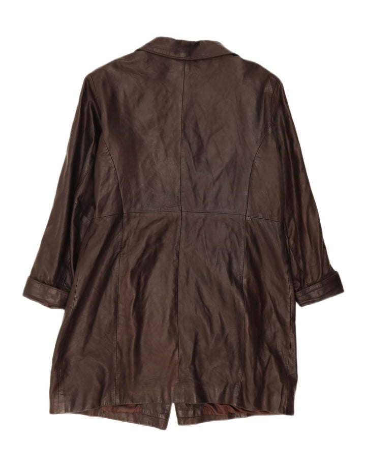 DALLAS Womens Leather Coat IT 50 XL Brown Leather Vintage Dallas and Second-Hand Dallas from Messina Hembry 