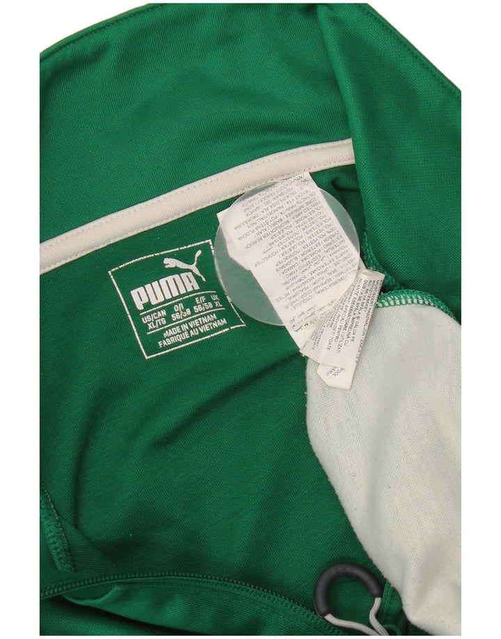 Puma Mens Zip Neck Pullover Treino Top XL Verde Colourblock Poliéster