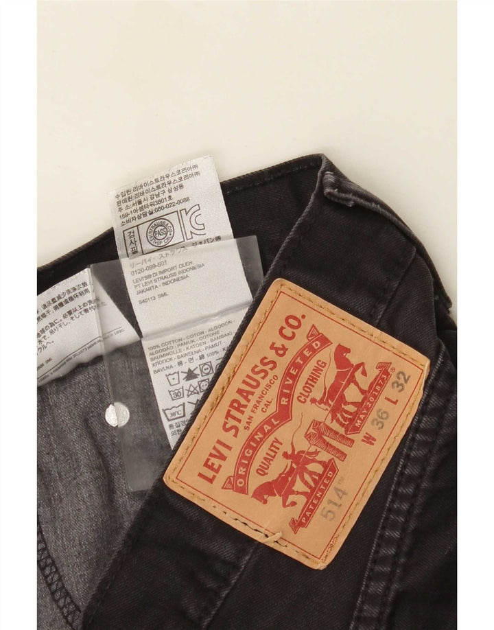 Jeans Levi's 514 Straight Masculino W36 L32 Algodão Preto
