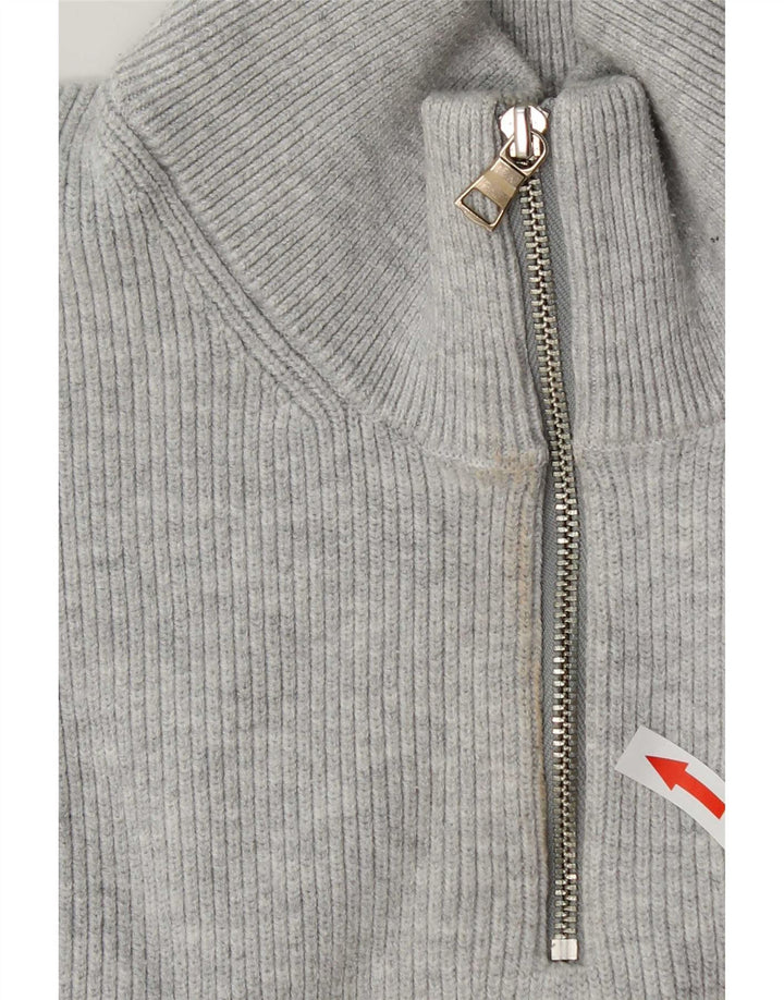 Suéter masculino Marks & Spencer com zíper e gola XL poliéster cinza