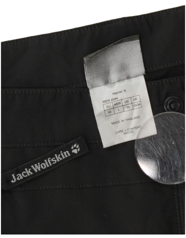 Bermuda cargo masculina JACK WOLFSKIN W33 poliéster preto médio