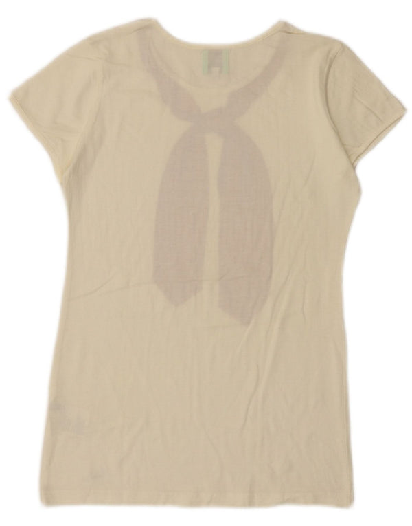 Camiseta feminina Paul Smith com estampa gráfica UK 12 algodão branco médio
