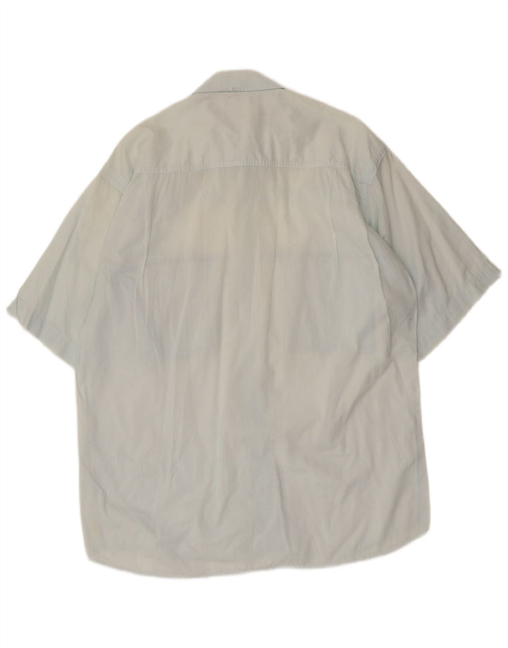 Camisa masculina de manga curta POP 84 algodão azul médio