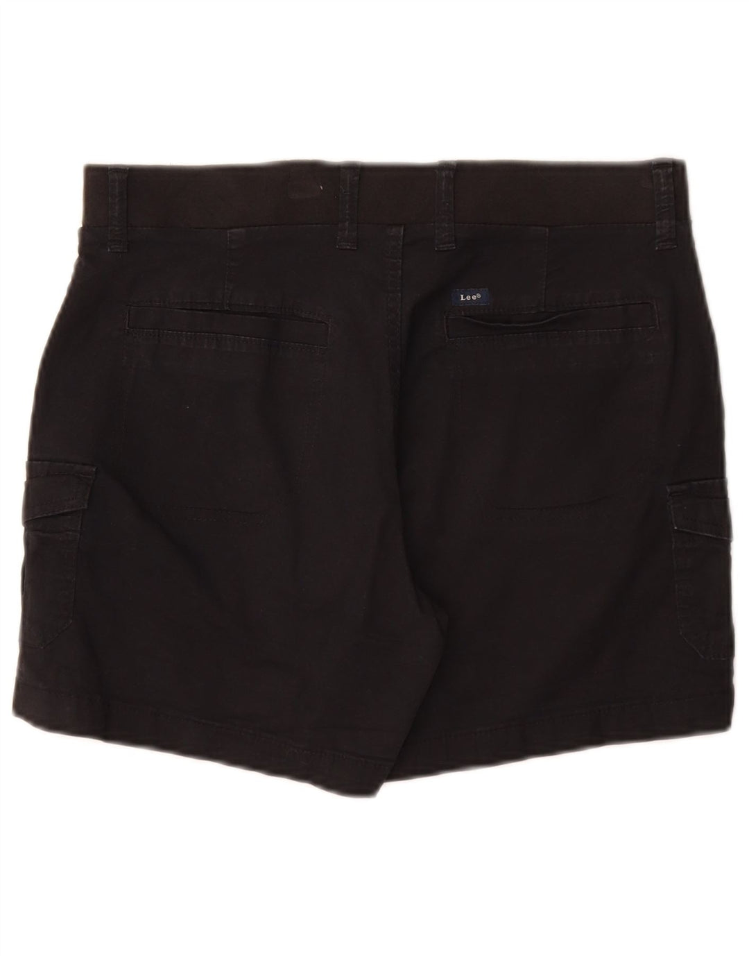 Shorts cargo feminino Lee de cintura média e ajuste relaxado US 8 médio W30 algodão preto