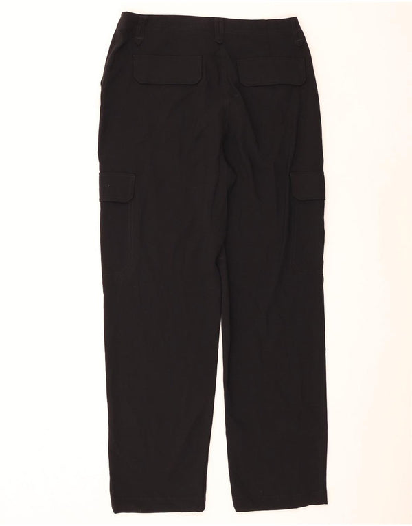 Calça cargo feminina reta Marks & Spencer Reino Unido 14 grande W34 L32 preta