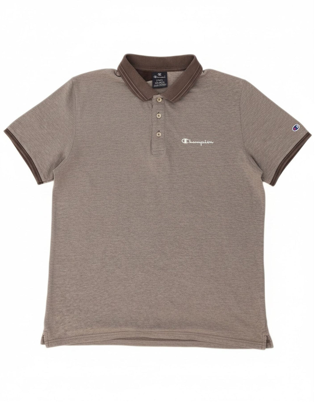 Camisa polo masculina CHAMPION grande algodão cinza