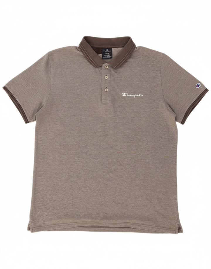 Camisa polo masculina CHAMPION grande algodão cinza