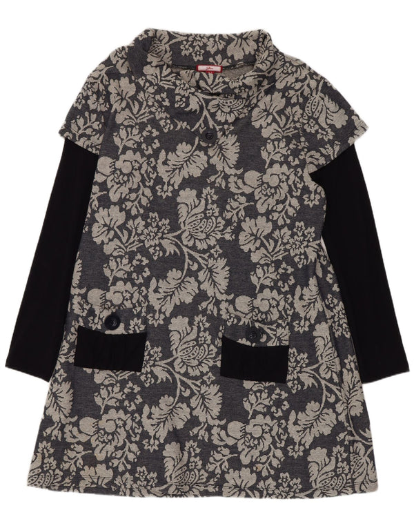 Vestido feminino Joe Browns manga comprida evasê UK 18 XL azul marinho algodão floral