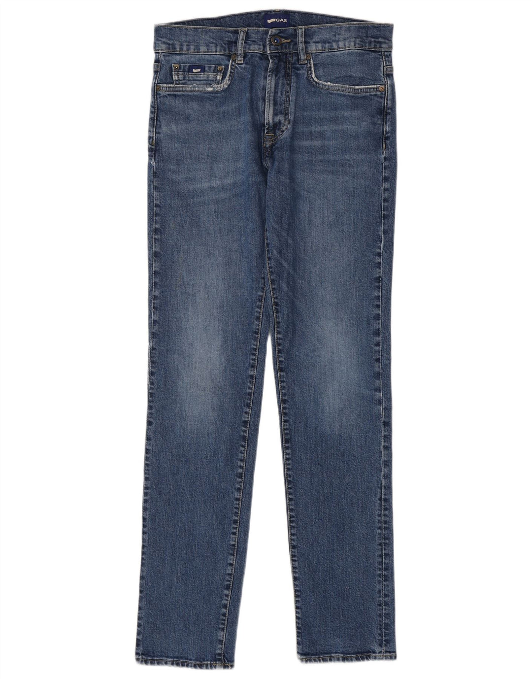 Gas Mens Slim Jeans W31 L34 Azul Algodão