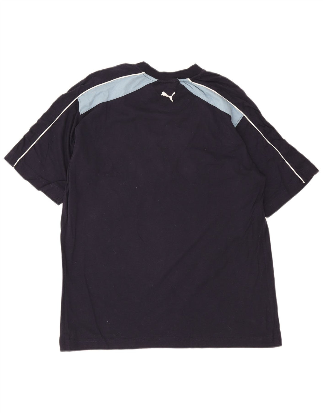 Camiseta masculina Puma Graphic Top Médio Azul Marinho Colorblock Algodão