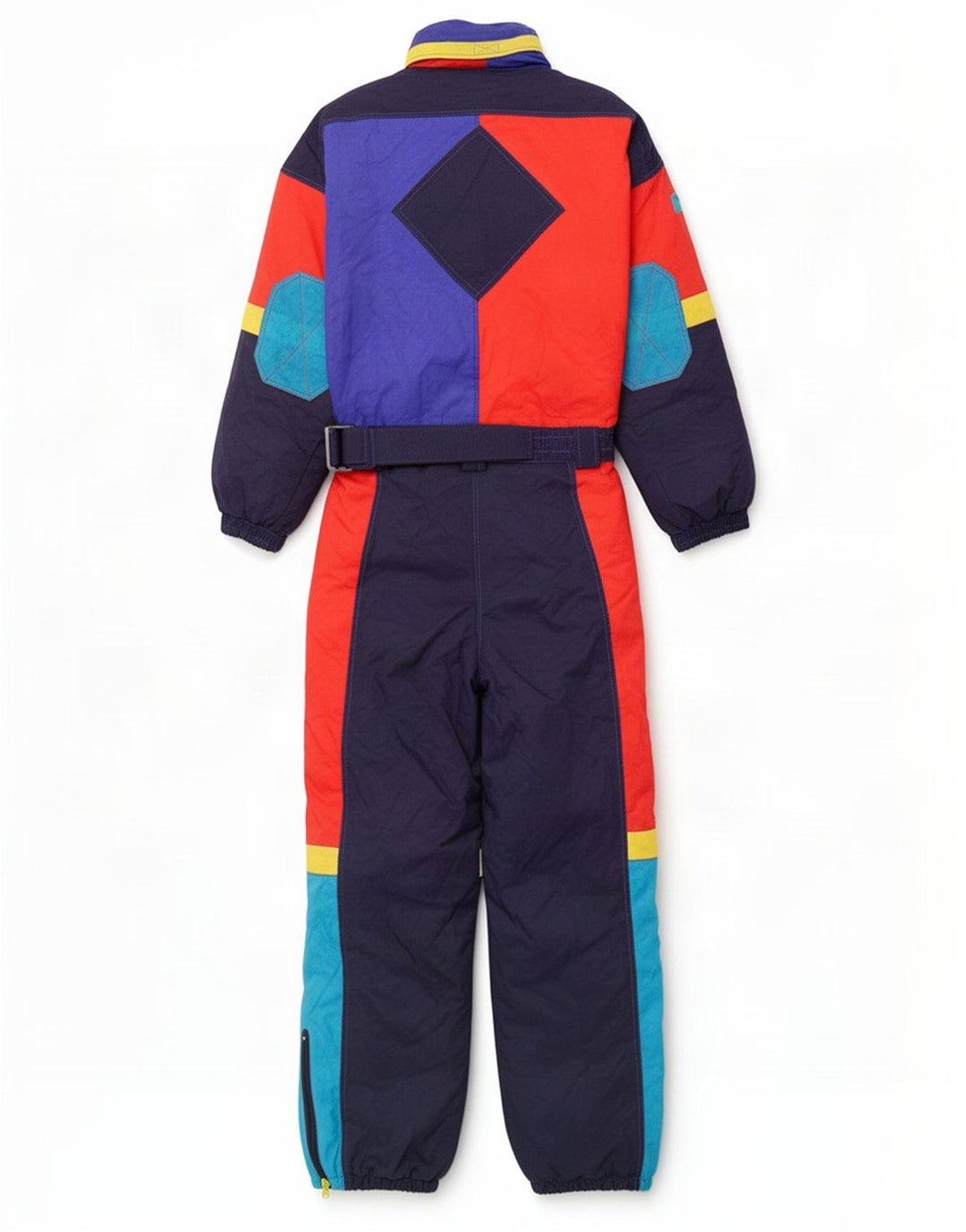 Macacão de esqui vintage para meninos 13-14 anos azul marinho colorblock poliéster