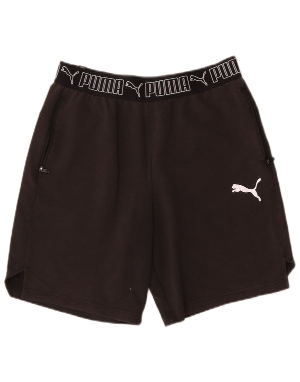 Shorts esportivos gráficos masculinos Puma médio preto algodão