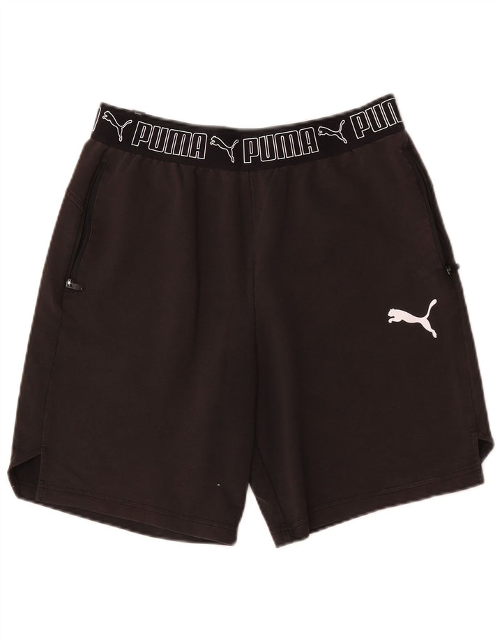 Shorts esportivos gráficos masculinos Puma médio preto algodão