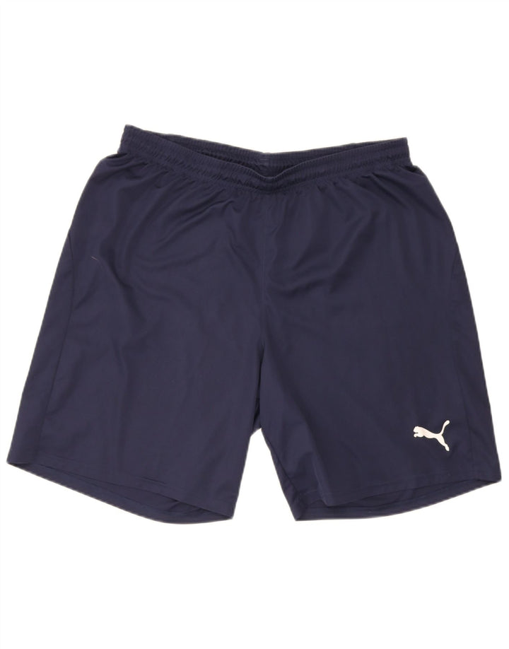 Shorts esportivos masculinos Puma XL azul marinho