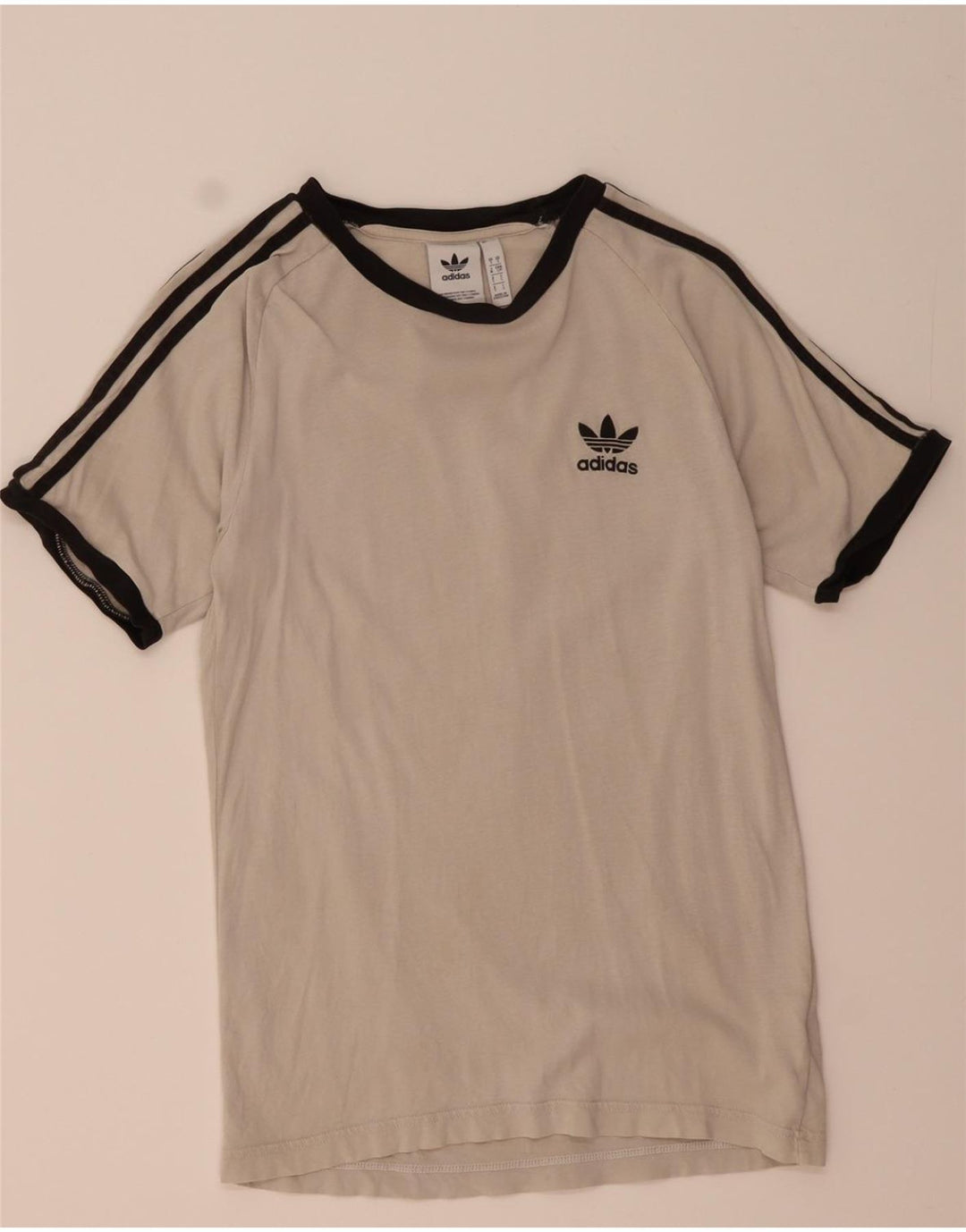 ADIDAS Mens T-Shirt Top Pequeno Algodão Branco