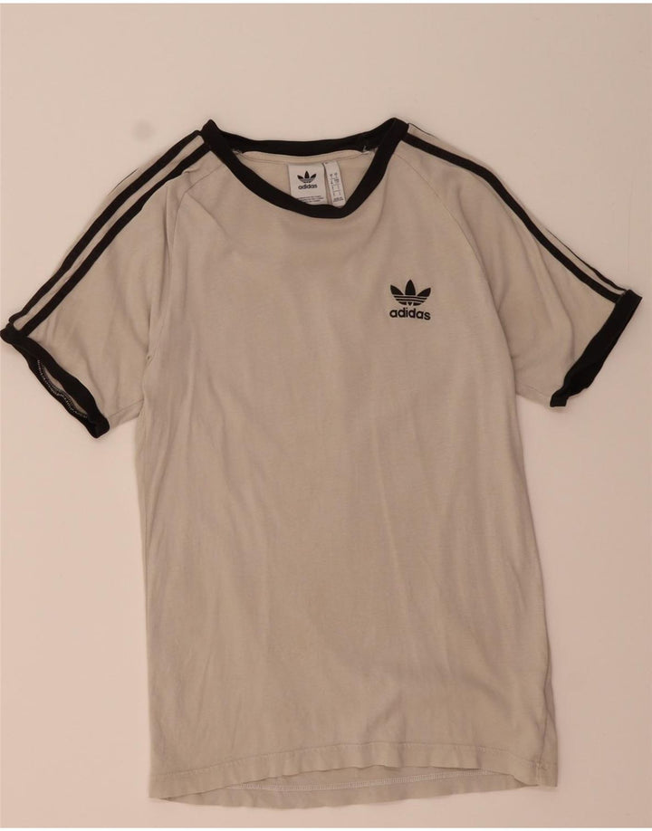 ADIDAS Mens T-Shirt Top Pequeno Algodão Branco