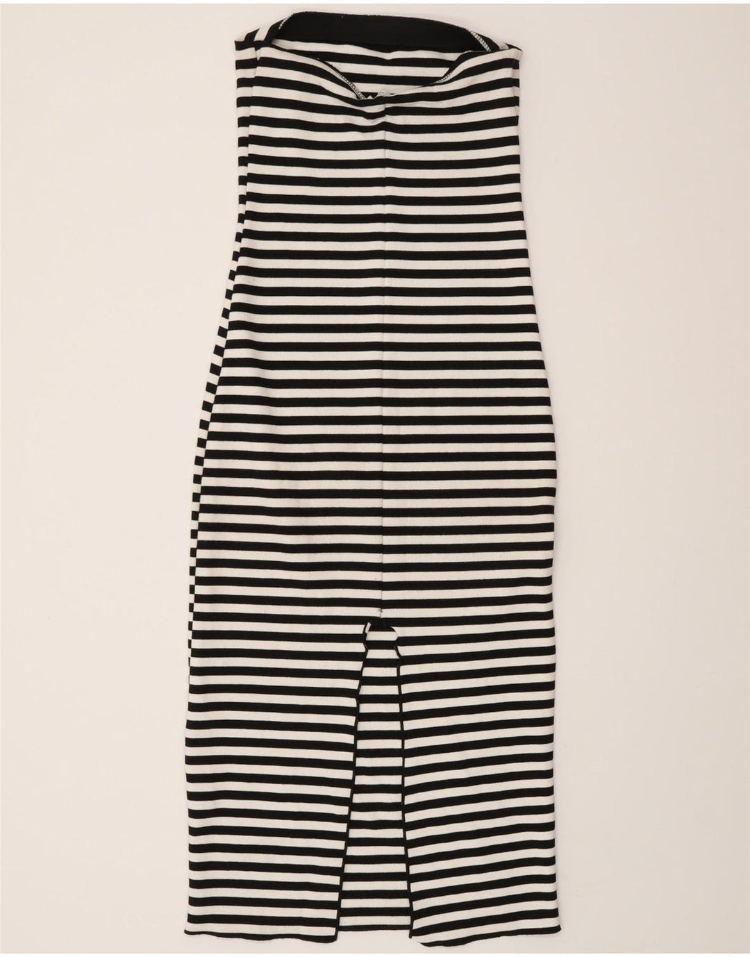 Vestido feminino sem alças Zara Reino Unido 8 pequeno listrado preto