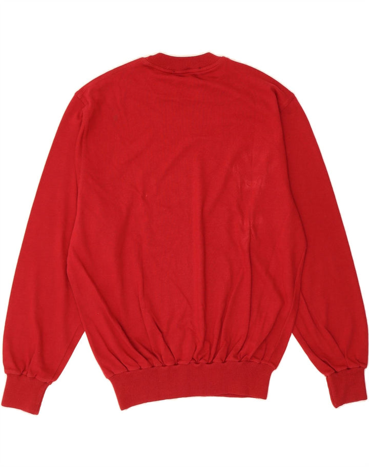 OURAGAN Mens Graphic Sweatshirt Jumper IT 52 Large Red Cotton Vintage Ouragan and Second-Hand Ouragan from Messina Hembry 