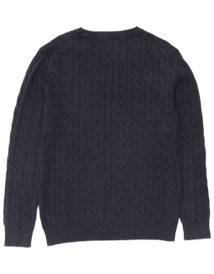 Suéter masculino Gant com gola canoa grande algodão azul marinho