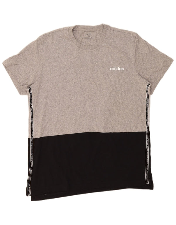 Camiseta Adidas Masculina Graphic Top XL Cinza Colourblock Algodão