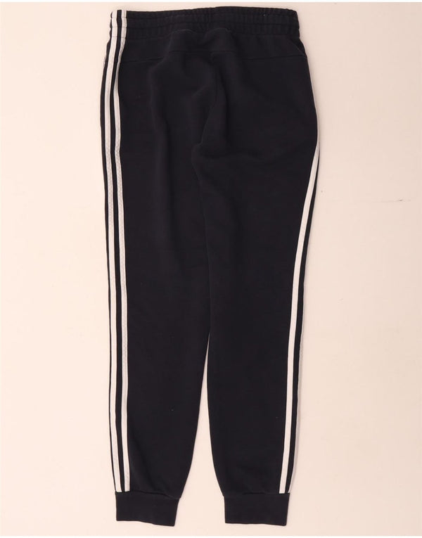 Calça de treino feminina Adidas Joggers UK 8/10 pequeno algodão azul marinho