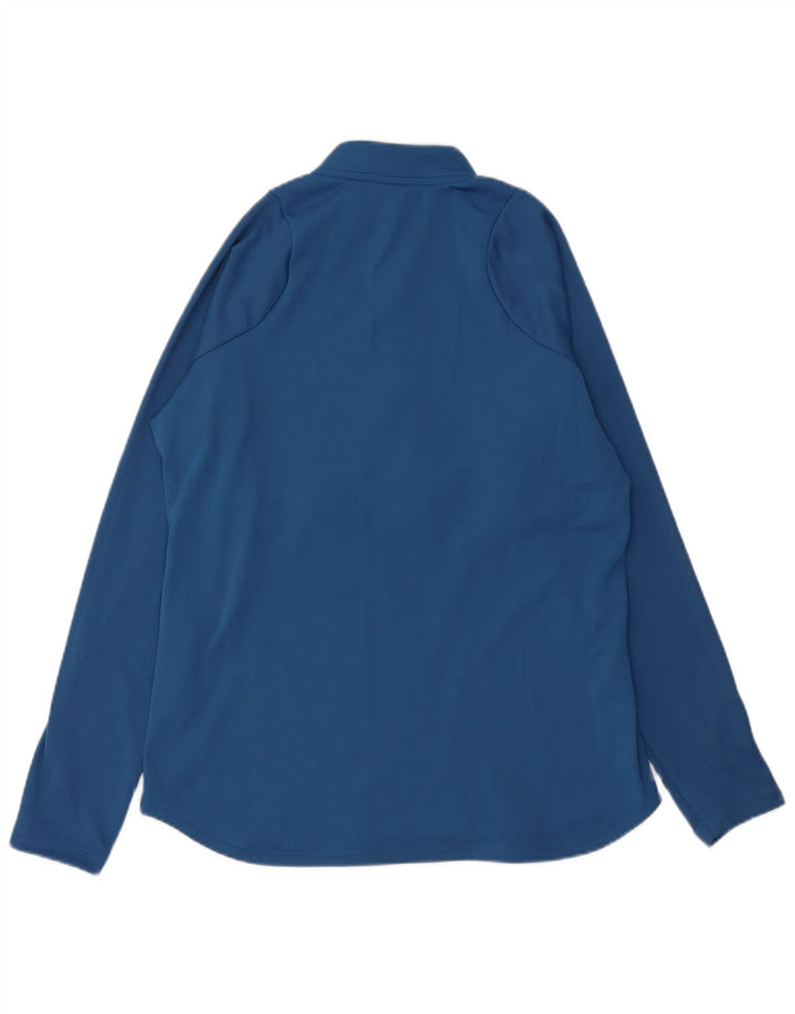 NIKE Womens Dri Fit Zip Neck Pullover Treino Top Reino Unido 14 Médio Azul