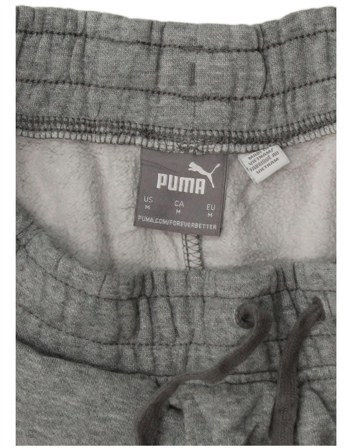 Shorts esportivos masculinos PUMA de algodão manchado cinza médio