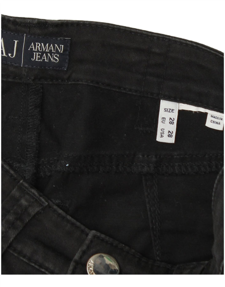 Calça jeans reta feminina Armani W28 L30 preta