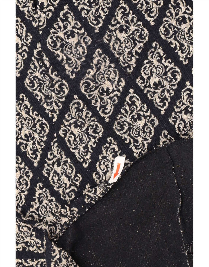 Vestido feminino Zara UK 16 grande preto argyle/poliéster diamante