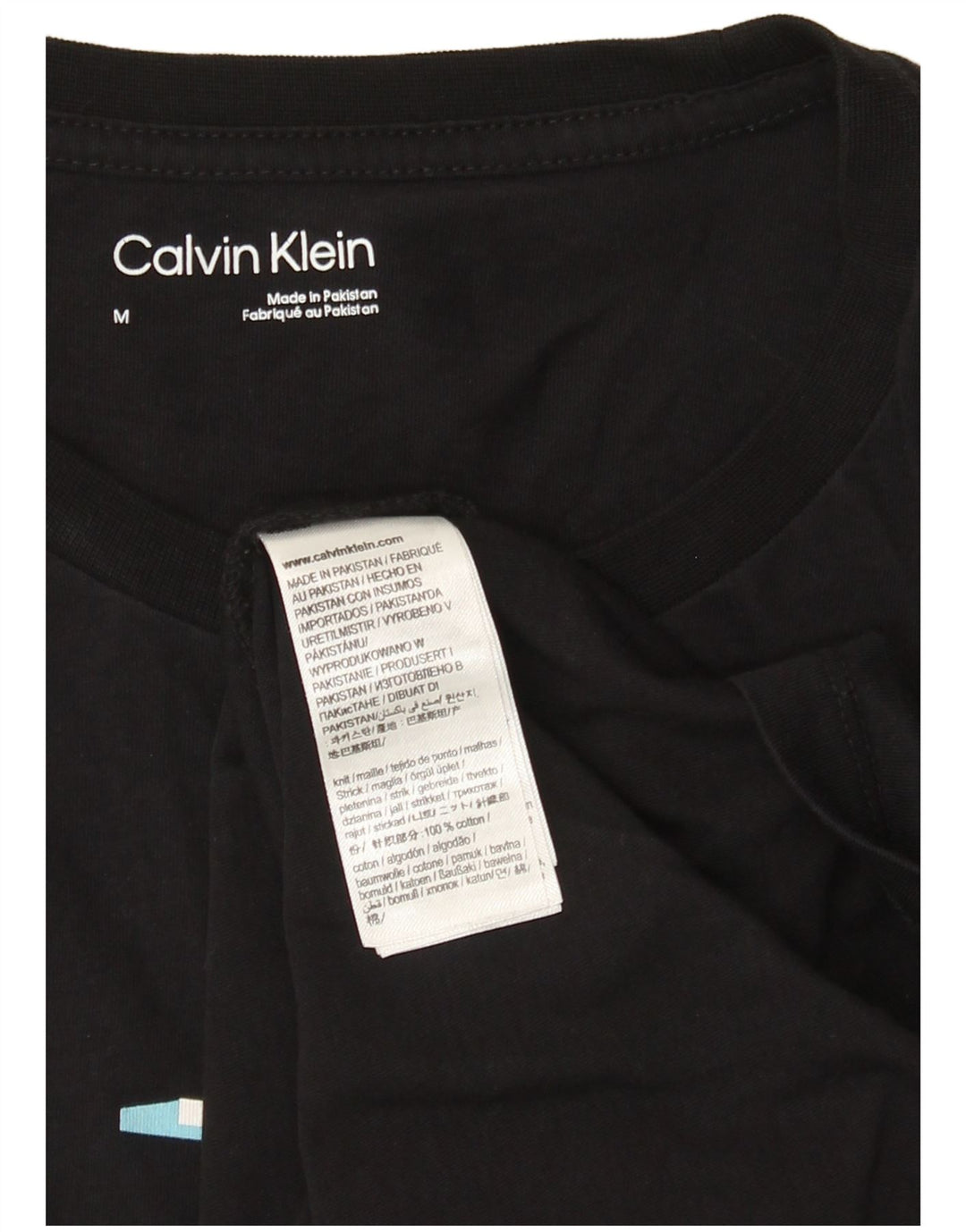 Calvin Klein Camiseta masculina gráfica Top médio algodão preto