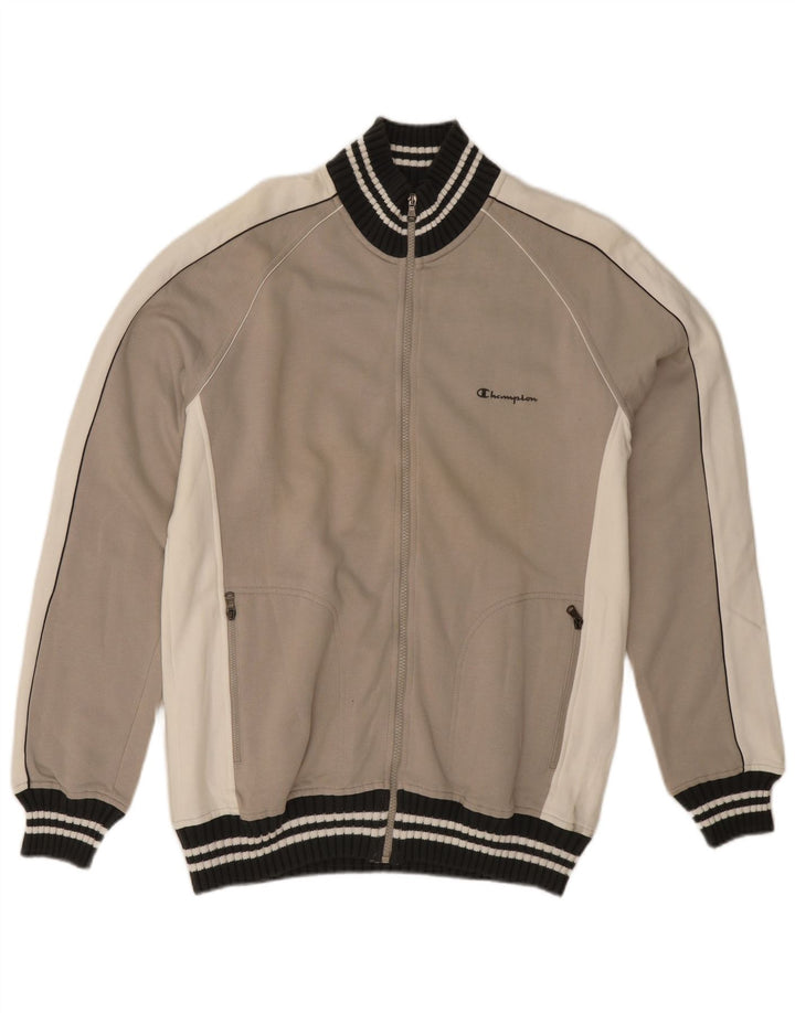 Jaqueta masculina de agasalho Champion XL cinza colorblock algodão