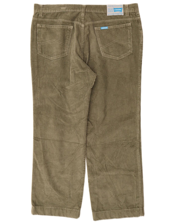 Calça masculina de veludo cotelê Carrera IT 54 2XL W36 L28 algodão verde
