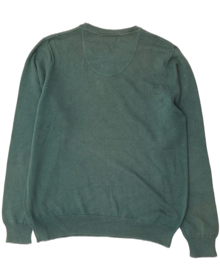 Suéter masculino Marks & Spencer Blue Harbor com gola redonda, verde médio