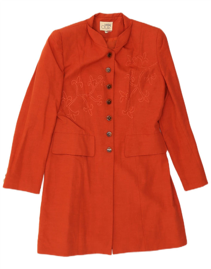 Sobretudo feminino Vestino Due EU 38 Médio Laranja Paisley Modal