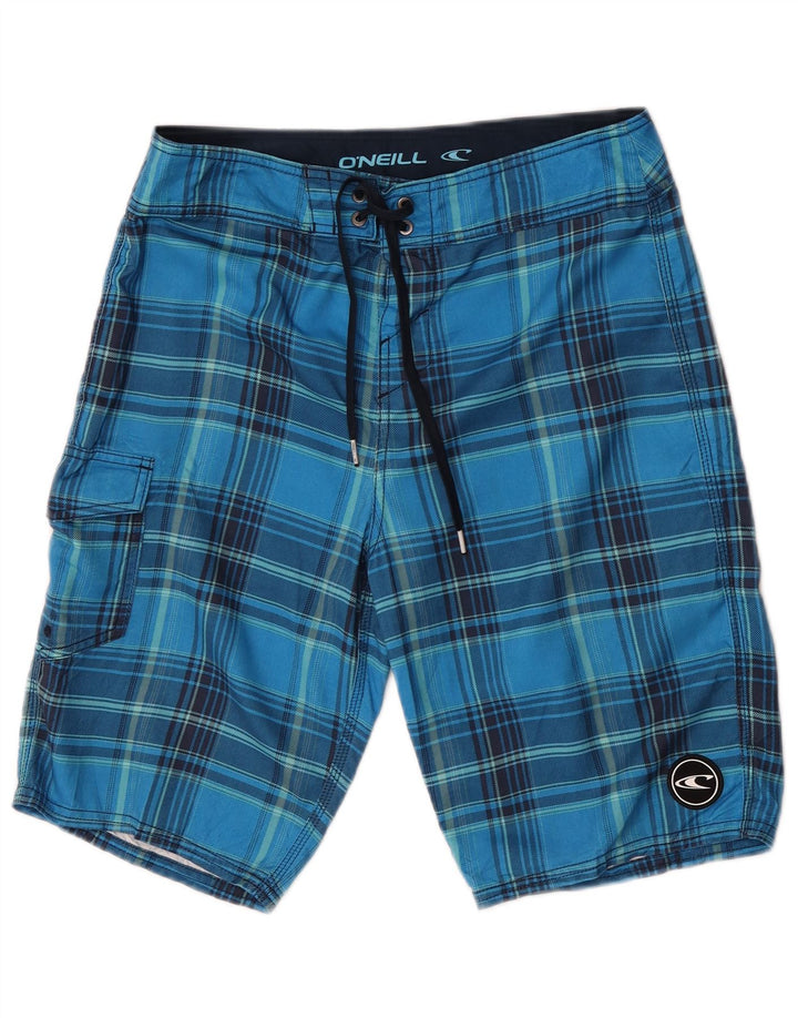 Shorts de natação masculino O'Neill pequeno poliéster xadrez azul
