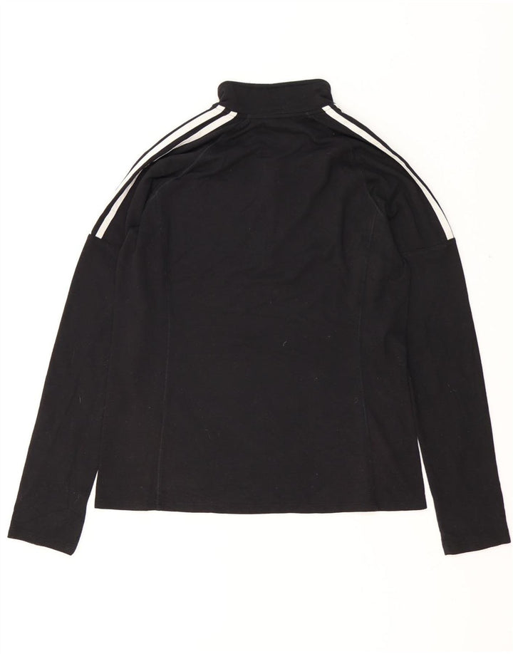 Adidas Mens Zip Neck Pullover Treino Top Médio Poliéster Preto