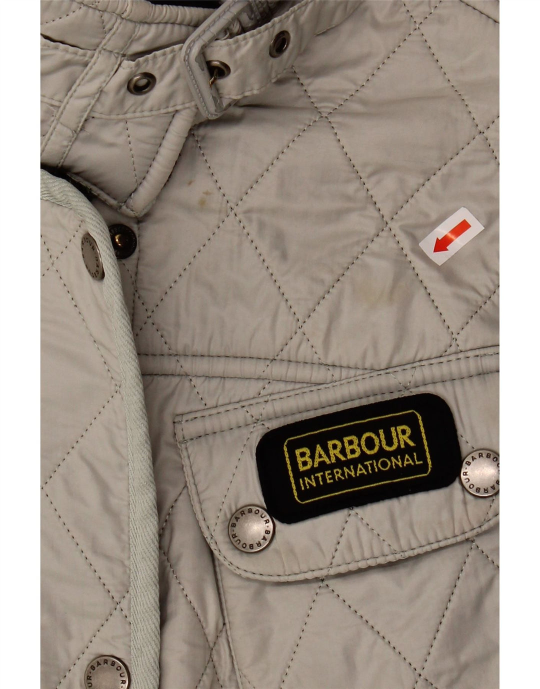 Jaqueta acolchoada feminina BARBOUR UK 8 pequena poliamida cinza