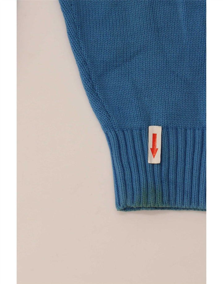 Suéter masculino Tommy Hilfiger com gola redonda e algodão azul médio