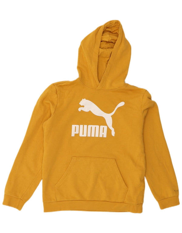 Puma Girls Graphic Hoodie Jumper 15-16 Anos XL Amarelo Algodão
