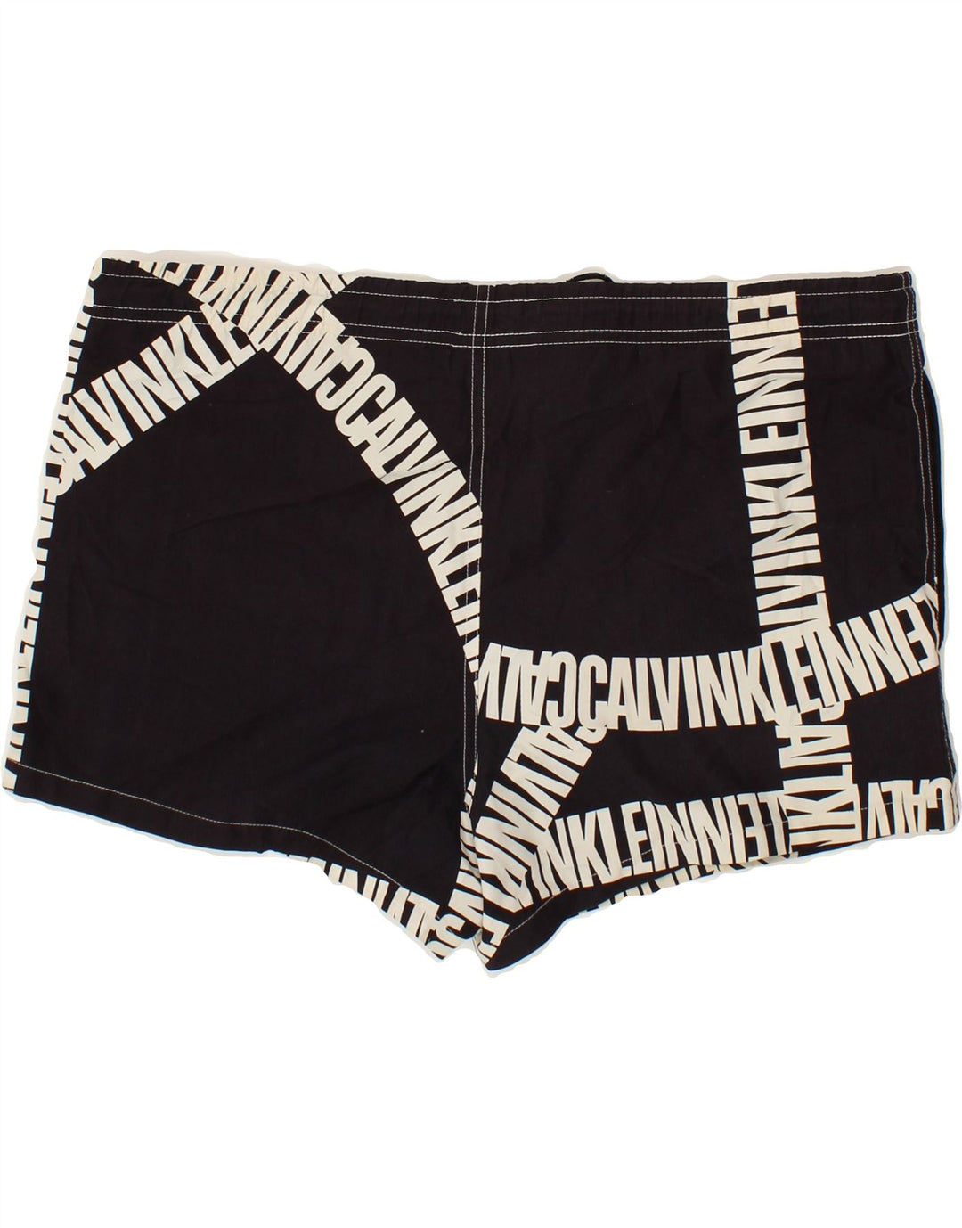 CALVIN KLEIN Shorts de natação masculino gráfico médio preto poliéster