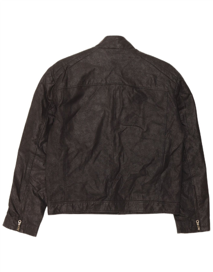 Jaqueta de couro masculina Bata IT 48 couro preto médio